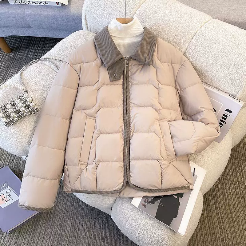 加工定制2025新款女棉服翻领香风时尚棉衣棉服宽松棉袄保暖外套