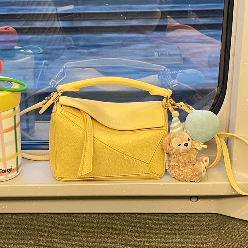 2025 Bag Accessible Luxury Niche High Version Genuine Leather Geometric Bag Puzzle Edge Pillow Bag Satchel Crossbody Bag