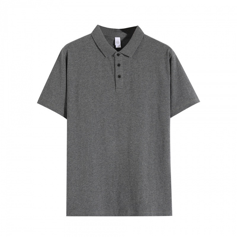 ビジネス男性poloシャツ日系重ポンド純綿襟tシャツポールシャツゆるい純色女性作業服250g|undefined