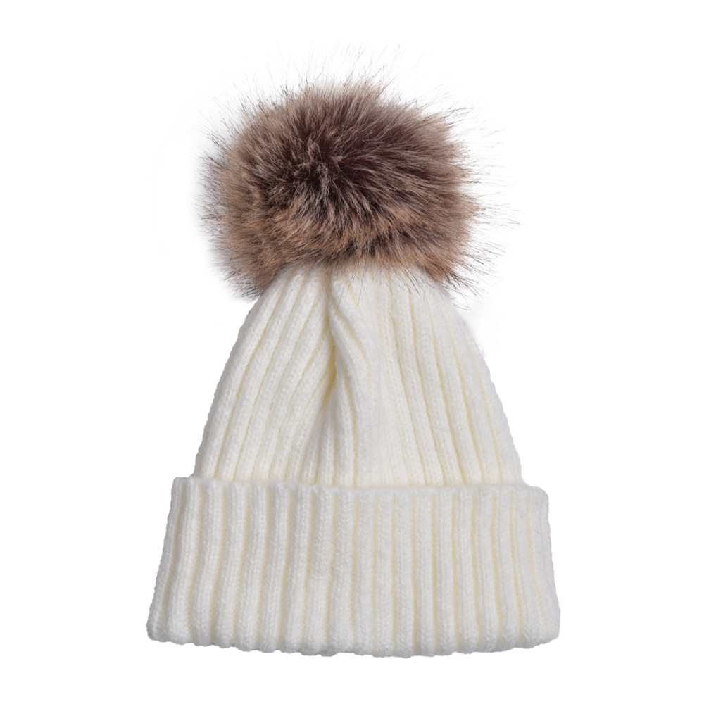 Women's Basic Simple Style Solid Color Pom Poms Eaveless Wool Cap display picture 1