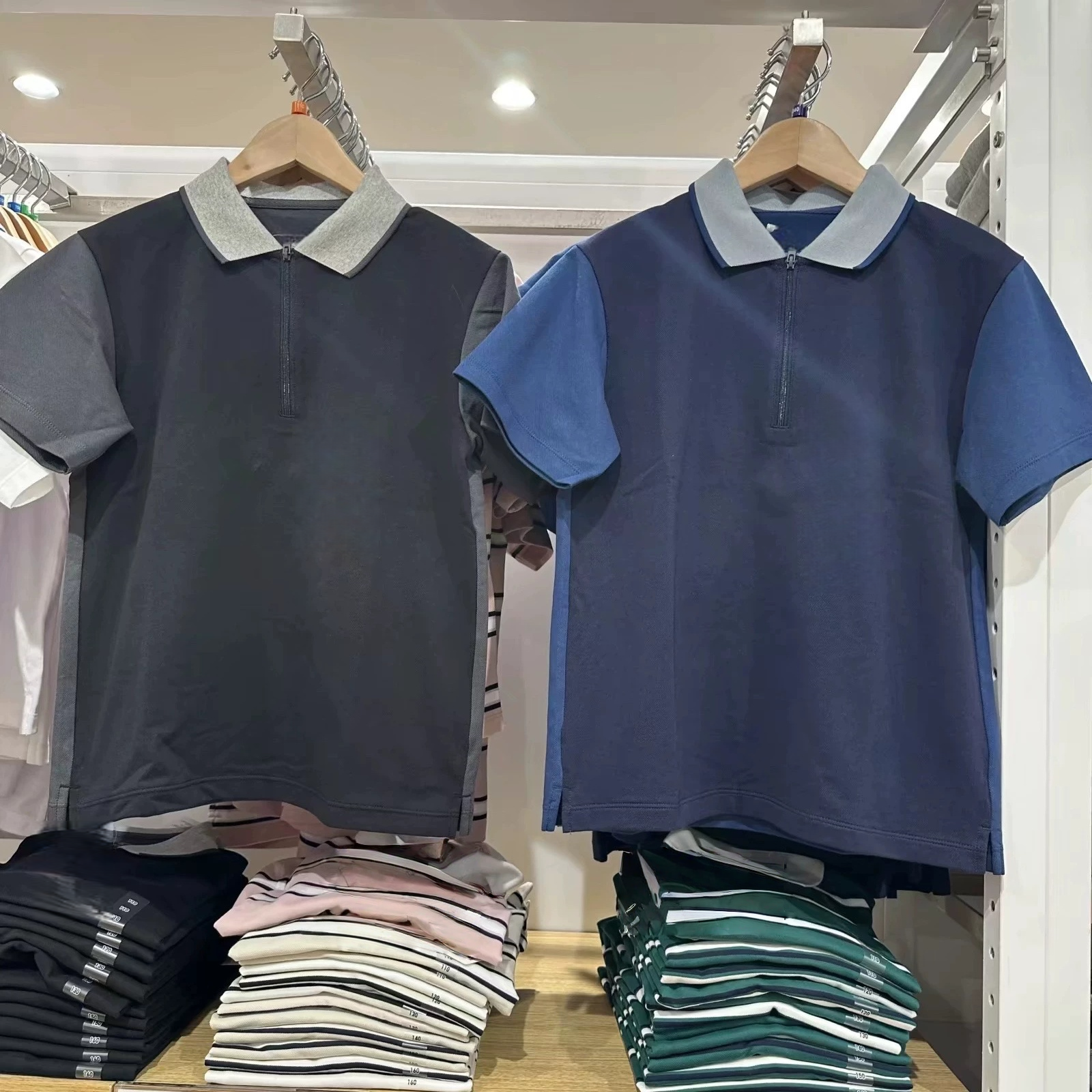 New school style summer boys' and girls' casual loose fashion color-blocked quick-drying short-sleeved polo shirt/T-shirt 474644