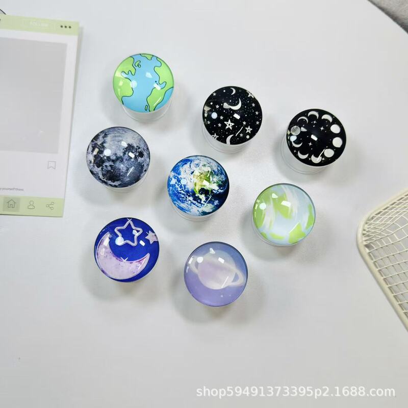 Minimalist Glass Round Magnetic Phone Holder with Retractable Stand for Watching Shows, Desktop Stand, Trendy and Unique Minimalist Glass Round Magnetic Phone Holder with Retractable Stand for Watching Shows, Desktop Stand, Trendy and Unique