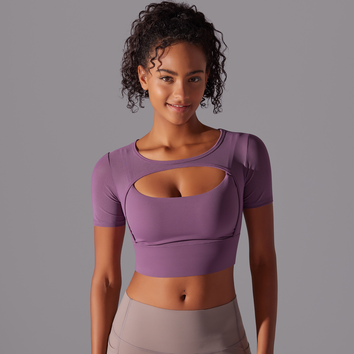 182g Weight Short Sleeve Sleeve Length Pullovers Placket Type Nylon, Spandex Fabric Type Short Top Length T-shirt Tops Type Yoga, Sports Occasion Round Neck Neckline Solid Color Pattern Women Gender Hollow Out Craft Fitness Sport Style Solid Color Nylon Spandex Round Neck Hollow Out Active Tops T-shirt 47