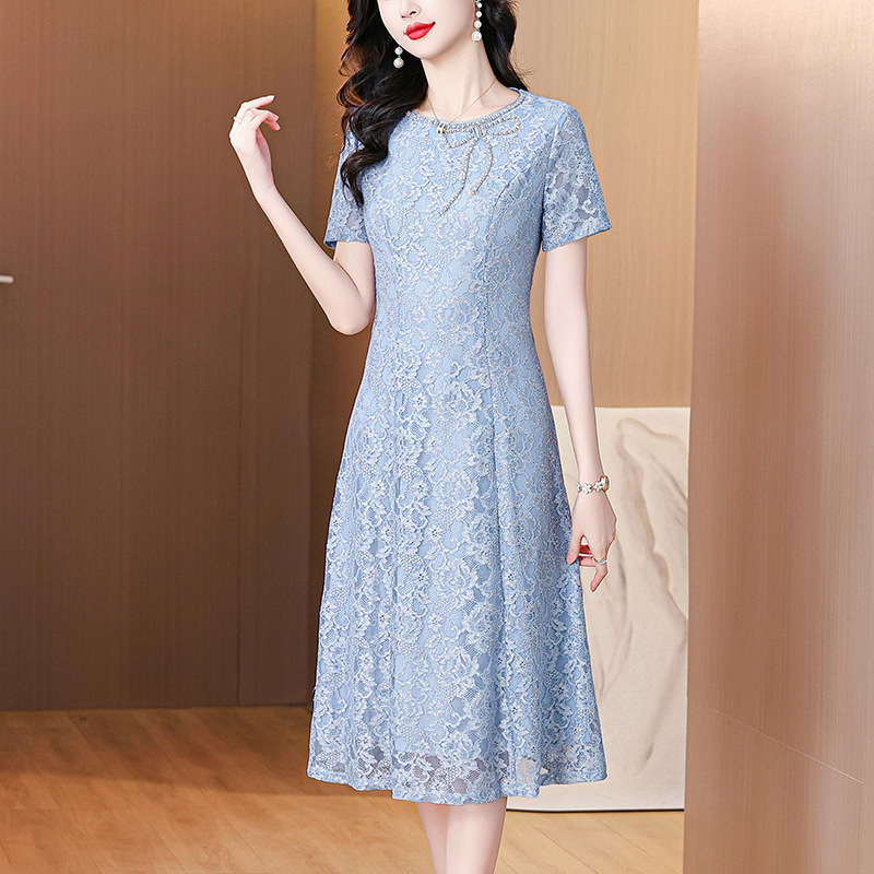 qwfs7715喜婆婆婚宴装蕾丝连衣裙2025新款年轻礼服妈妈装结婚喜服|undefined