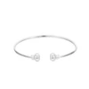 Silver double bead arm ring