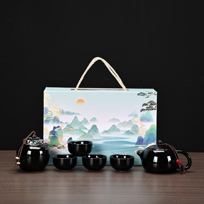 陶瓷功夫茶具茶壶茶叶罐套装公司年会伴手礼商务礼品批发定制印字|undefined