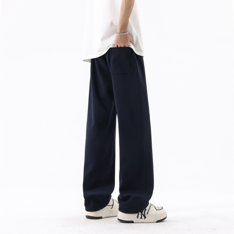 2025 Autumn New Solid Color Sweatpants Casual Versatile Fashion Straight-Leg Pants Men's Loose Leg-Lengthening Wide-Leg Pants