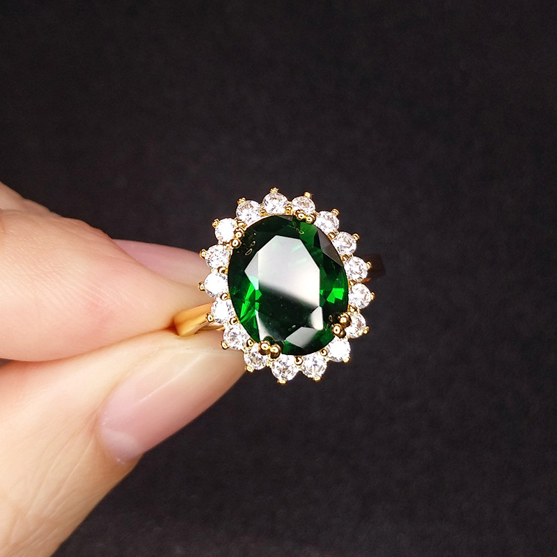 Fashion Imitation Green Tourmaline Jewelry Set Emerald Three-piece Jewelry display picture 4