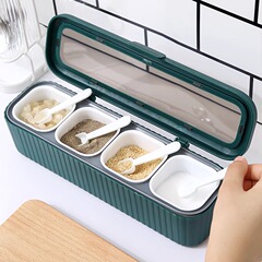 厨房调味盒家用一体多格调料盒调料罐佐料盒盐味精收纳盒防潮盐罐