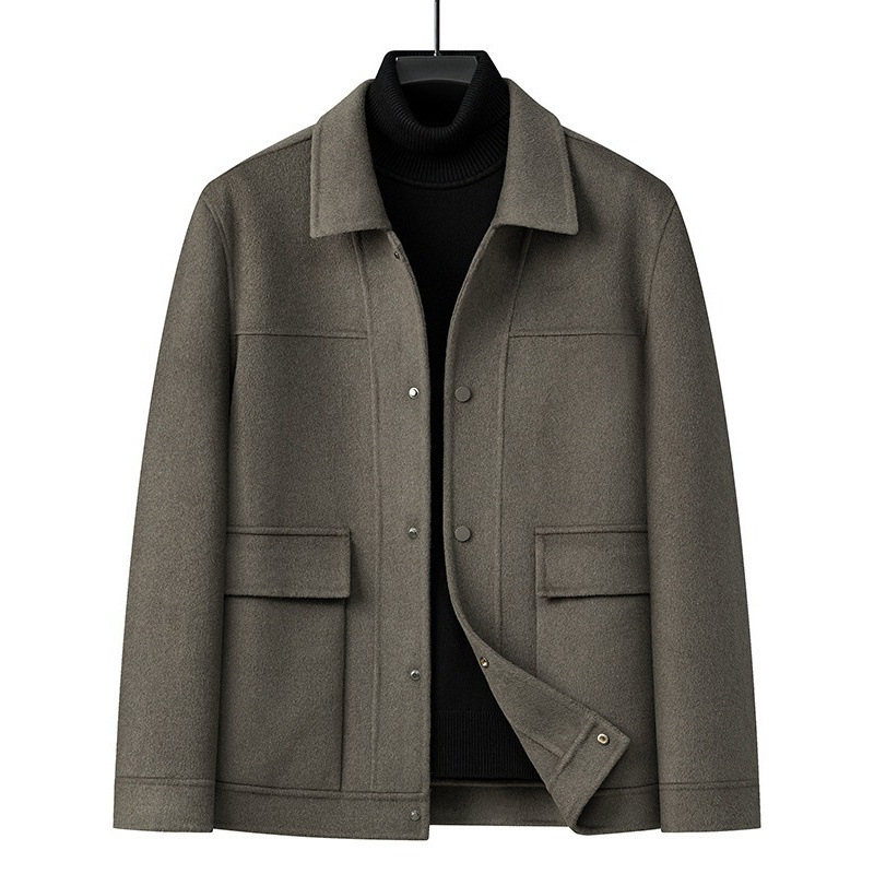 Diseñador original de otoño y invierno para hombres clásicos de doble cara chaqueta de tween más grande para hombres chaqueta de negocios con solapa