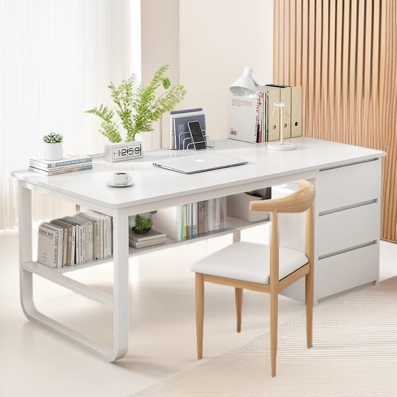 Simple Office Desk with Drawer Design for Students, Home Study Writing Desk, Desktop Computer Desk, Bedroom Workstation Table Simple Office Desk with Drawer Design for Students, Home Study Writing Desk, Desktop Computer Desk, Bedroom Workstation Table