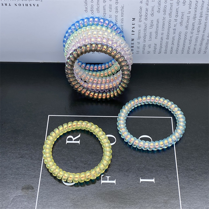 Colorido anillo Delgado lazo del pelo de las mujeres línea telefónica banda para el cabello banda de goma un yuan dos yuanes tienda de accesorios para el cabello accesorios para la cabeza