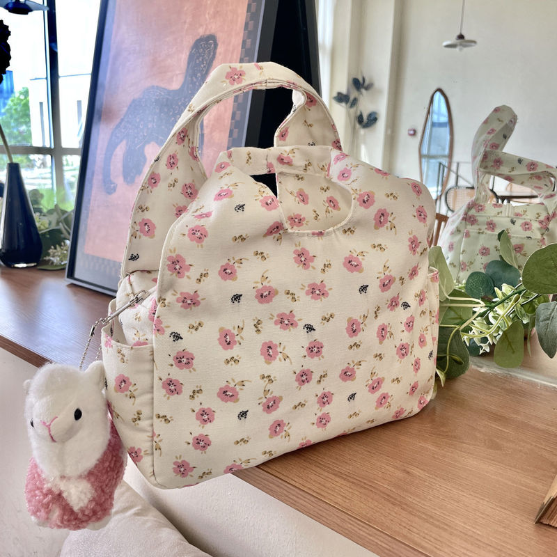 おしゃれで甘い花柄ハンドバッグ 新作イン高見えかわいいバッグ キャンバスバッグ ランチ 通勤トートバッグ|undefined