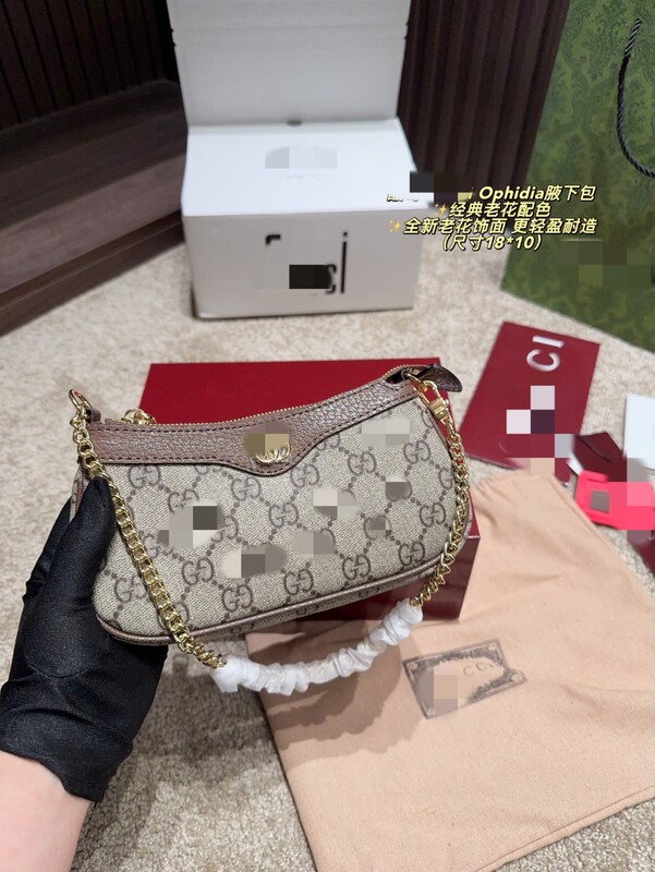 Foreign Trade New Ophidia Classic Presbyopic Mahjong Armpit Bag Single Shoulder Diagonal Genuine Leather Women's Bag