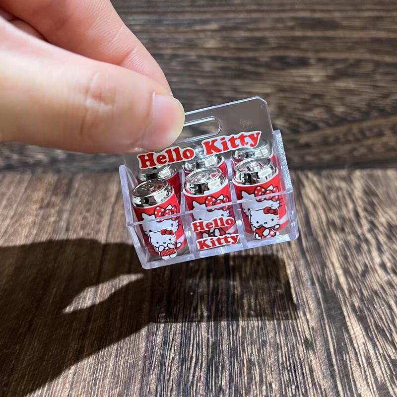 Miniature Doll House Mini Transparent Portable KT Cans Beverage Box Play Home Supermarket Convenience Store Toy Ornaments