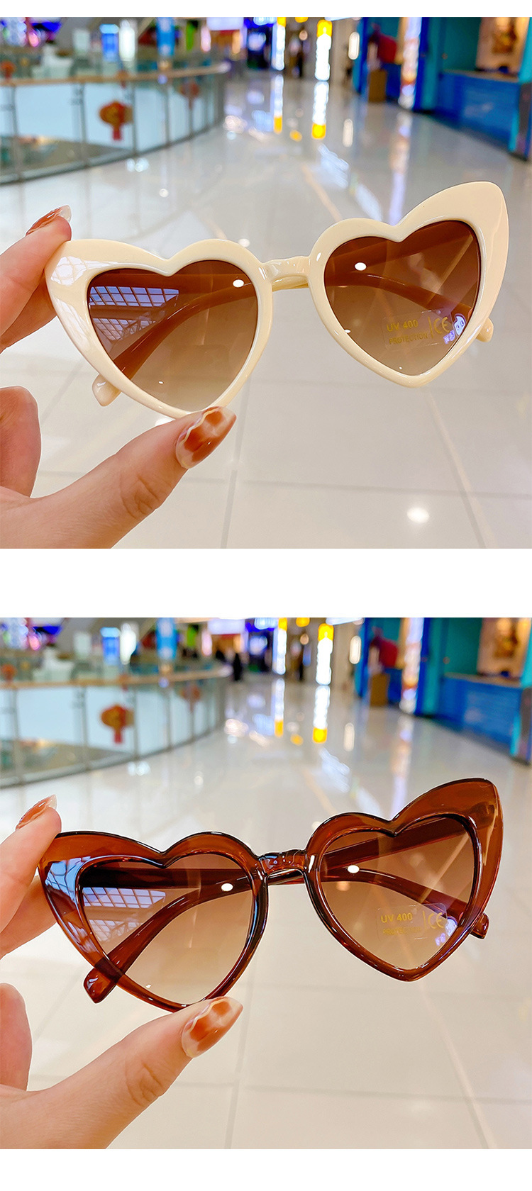 Fashion Heart Shape Ac Special-shaped Mirror Full Frame Kids Sunglasses display picture 1