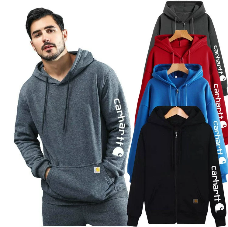 Трансграничная внешняя торговля прилив carhartt с капюшоном свитер с плюшевым принтом кардиган для мужчин и женщин с капюшоном