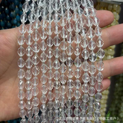 Zərgərlik ara hissələri accessories, wholesale - white-crystal-8x6mm-approximately-18-beads-per-strand-short-style