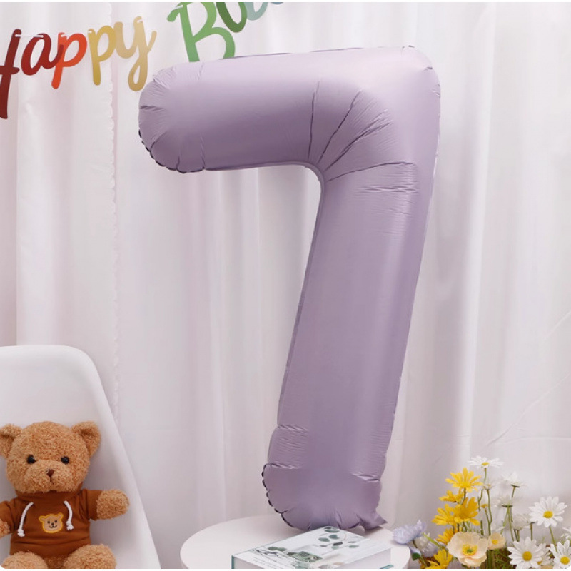 40inch アルミフィルムデジタルバルーン ベビーブルーピンク 女の子の誕生日シーンの装飾 ベビー123歳の誕生日の装飾|undefined