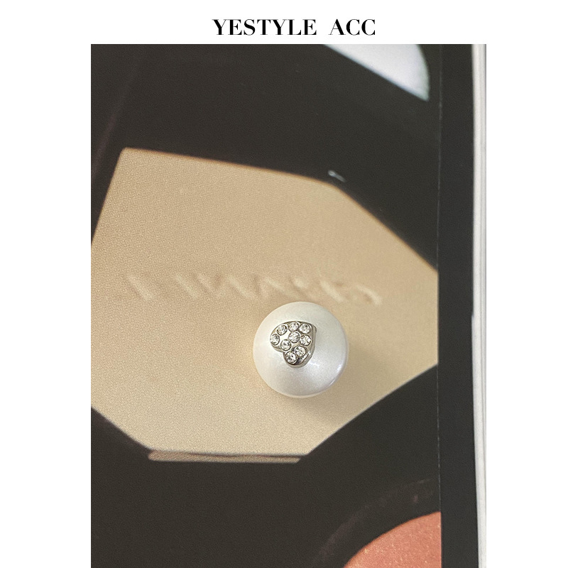 Yisen Pearl Heart Metal Button Small Chanel-Style Sweater Knitted Cardigan Decorative Button New Chinese Style Vest Small Button