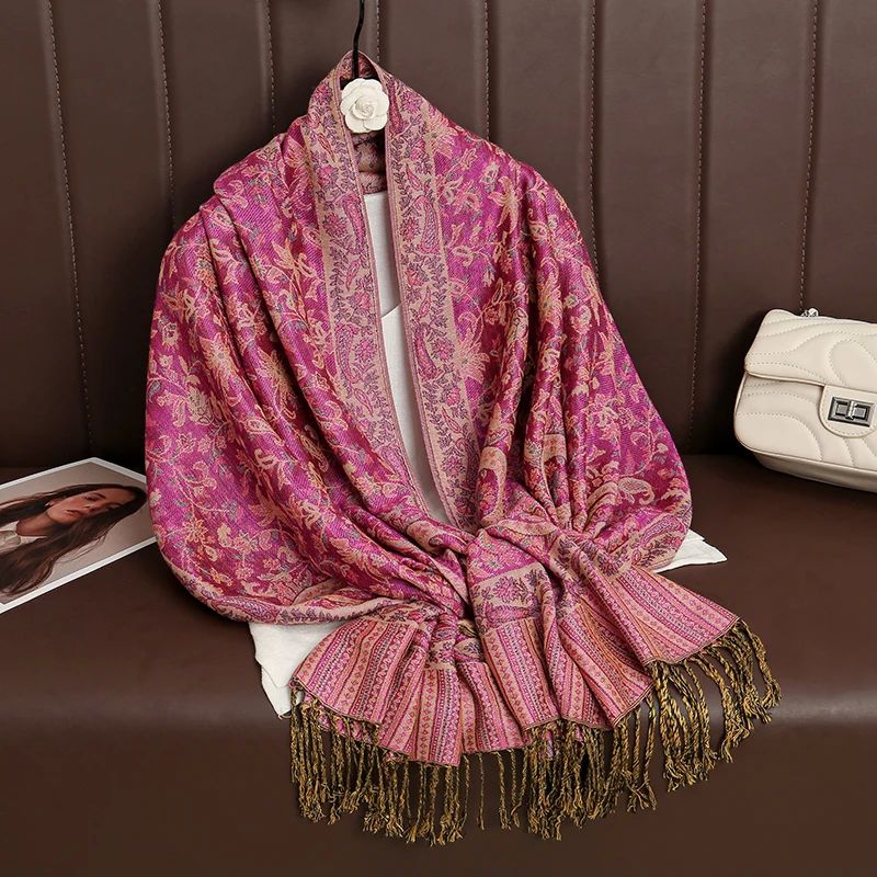 Tassel Blanket Design Thick Pashmina New Winter Warm Shawl W