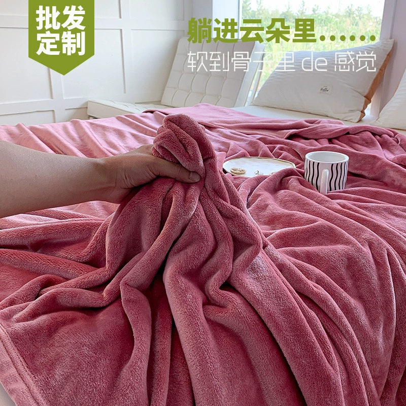 Трансграничная внешняя торговля, коралловое бархатное одеяло, простыни, одеяло для сна, одностороннее бархатное однотонное фланелевое одеяло, оптовая продажа