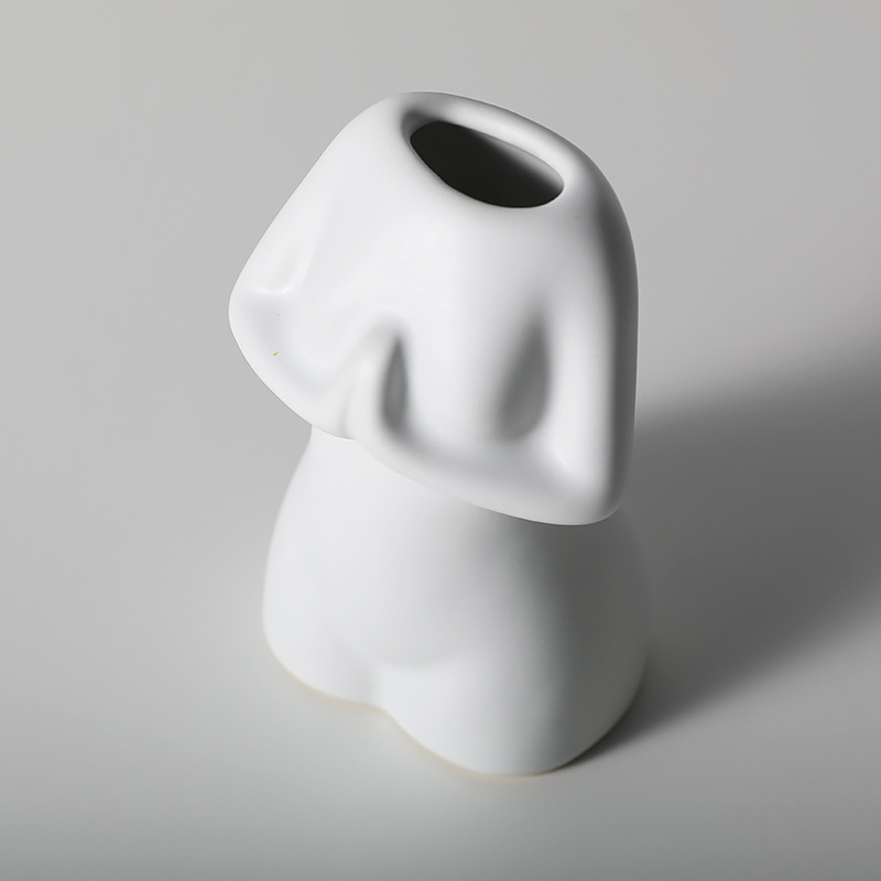 Estilo nórdico simple carácter abstracto jarrón de cerámica decoración creativa modelo pasillo escritorio hogar decoración suave