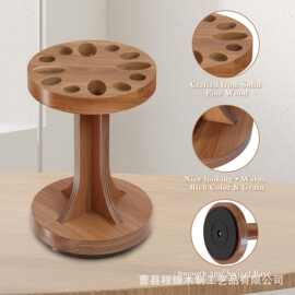 木质旋转剪刀架可旋转剪刀收纳架缝纫裁缝剪刀座桌面剪刀收纳工具