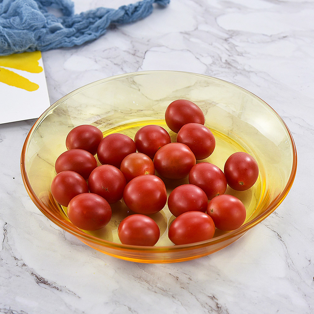 高硼玻璃 晶彩透明餐具耐热玻璃琥珀色碗深盘浅盘 家用双耳碗菜盘