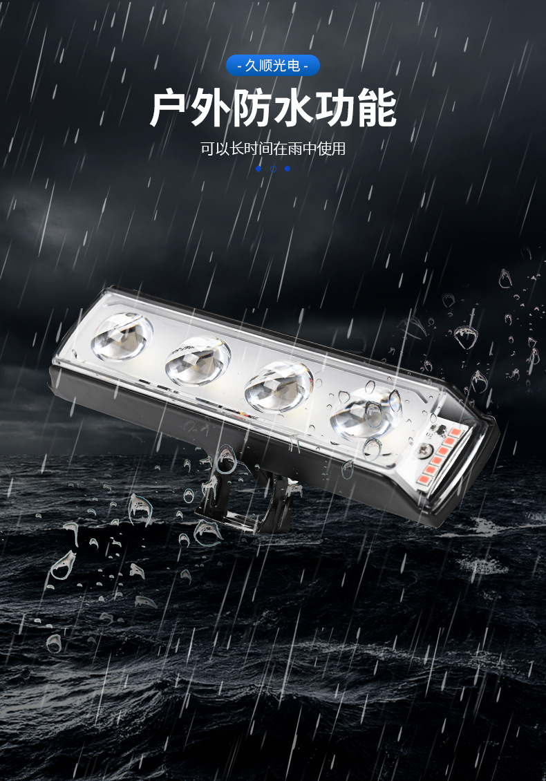 Motorcycle LED Headlight, Electric Vehicle High/Low Beam Spotlight