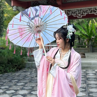 新中式流苏油纸伞汉服道具古风拍照演出舞蹈旗袍走秀古典防晒伞