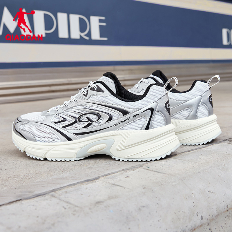 Jordan Official Authentic Casual Shoes Men's 25 Summer Silver Retro Running Shoes Sports Shoes Mesh Breathable Dad Shoes