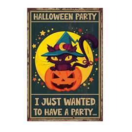 复古万圣节20*30cm铁皮画、铝板画 背景墙壁挂画跨境货源批发