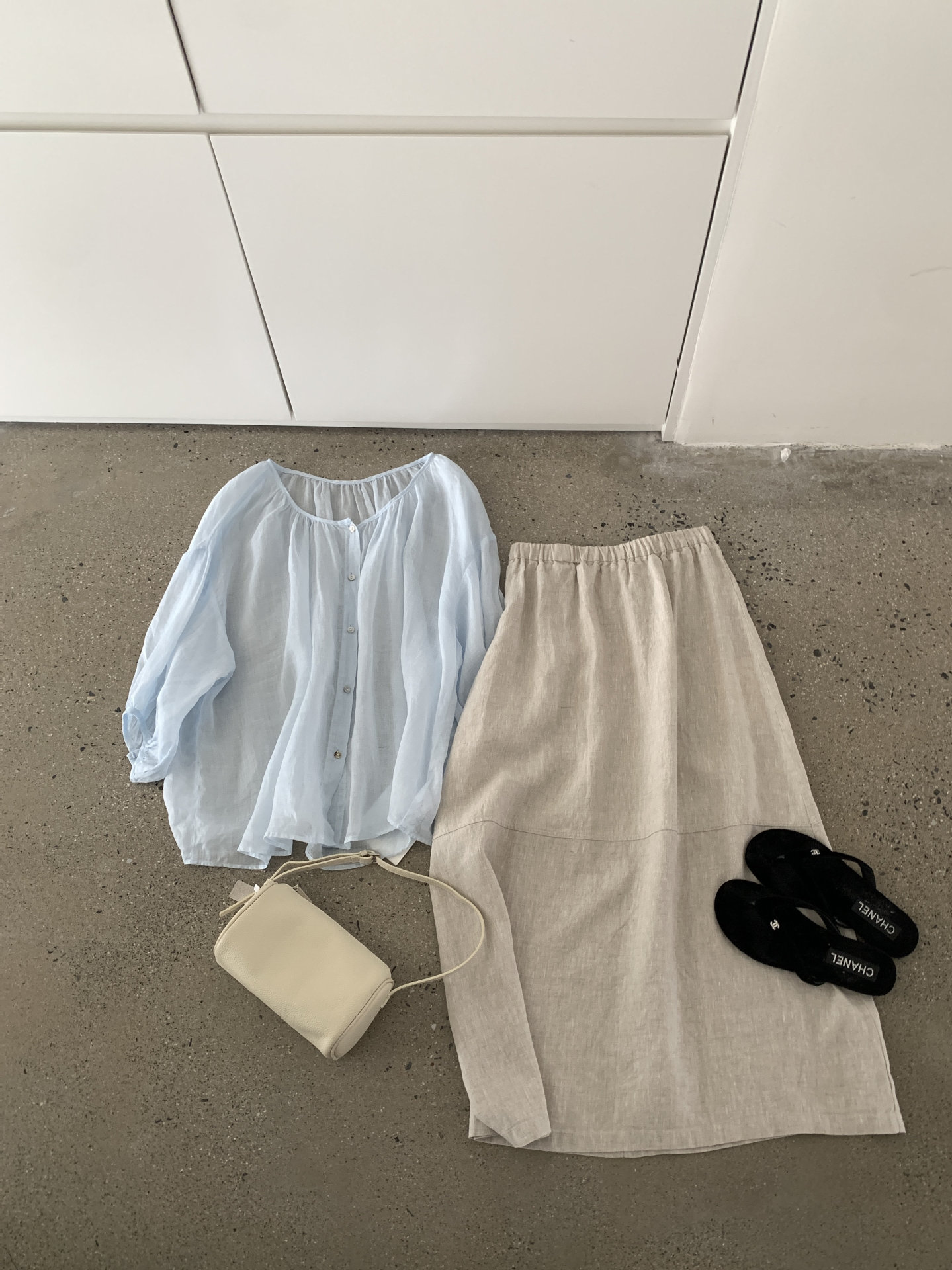 Áo sơ mi nữ linen tay lỡ phong cách Pháp i miss 2026 — xanh đậm, màu trắng, Bột cam, Vàng nhạtcolor chi tiết 17
