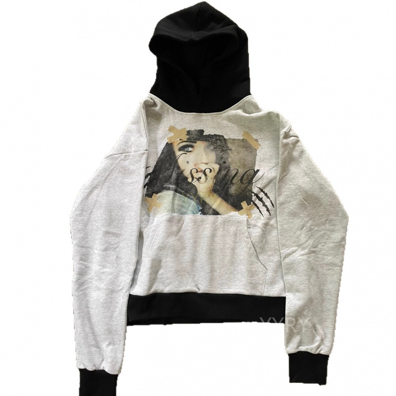 Y2K Dark Aesthetic Pullover Hoodie – Oversized Streetwear With Contrast Print & Pocket_viptrois.com