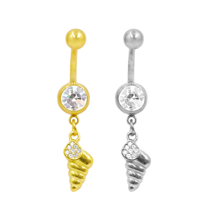 Stainless Steel Conch Piercing Ring With Coconut Tree Design_voghion.com