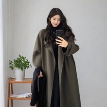 毛呢大衣女秋冬季2025新款韩系感中长款呢子大衣小个子赫本风