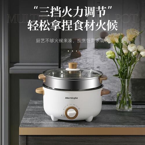 Non-stick small electric steamer household all-in-one multi-functional wholesale electric cooking pot electric hot pot frying and cooking all-in-one electric pot