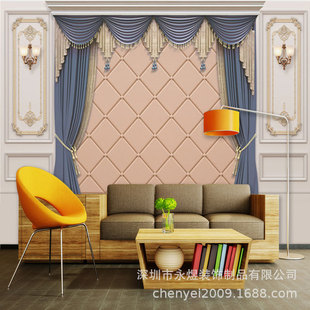 Customized Bedside Simulation Curtain Wall Panel Mural Modern Accessible Luxury European Palace Style Extended Scene Background Wallpaper