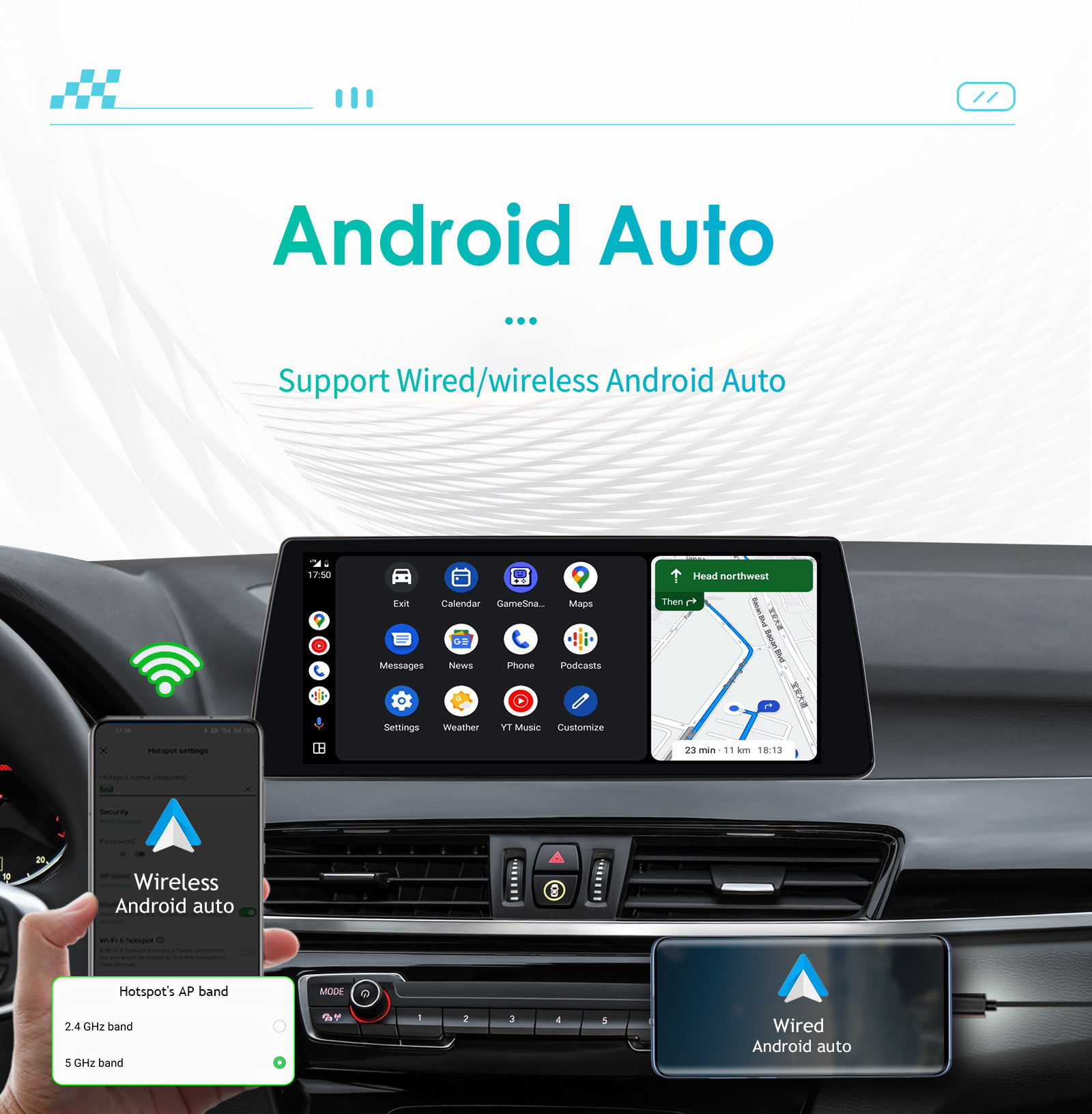 Suitable for BMW X1 F48 Android large screen 16-17 car central control navigator Bluetooth wireless carplay