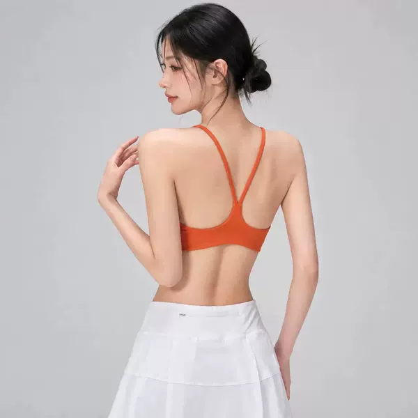 Cross-border European and American sports bra with push-up effect, sexy thin straps, beautiful back, yoga bra, running and fitness tank top for women