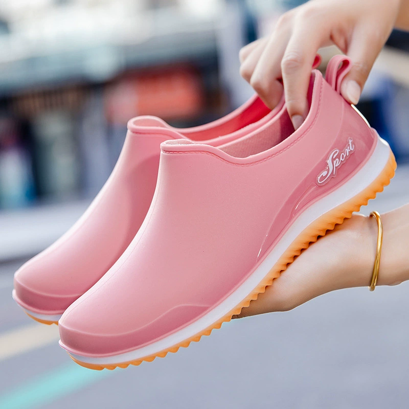 Модные дождевые сапоги женские наружные носить нижние бруски водонепроницаемые сапоги четыре сезона дождевые сапоги короткие резиновые туфли для студентов трансграничного экспорта оптом