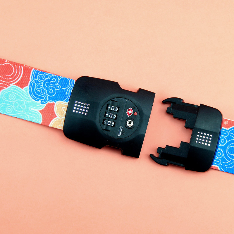 Transfronterizo nuevo trolley caja de embalaje cinturón TSA Aduanas Bloqueo de equipaje cinturón de una palabra hebilla contraseña bloqueo caja de encuadernación cinturón