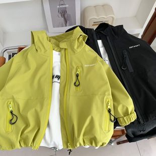 Boys' Jackets 2025 Spring and Autumn Children's Casual Hooded Tops Little Boys Handsome Jackets