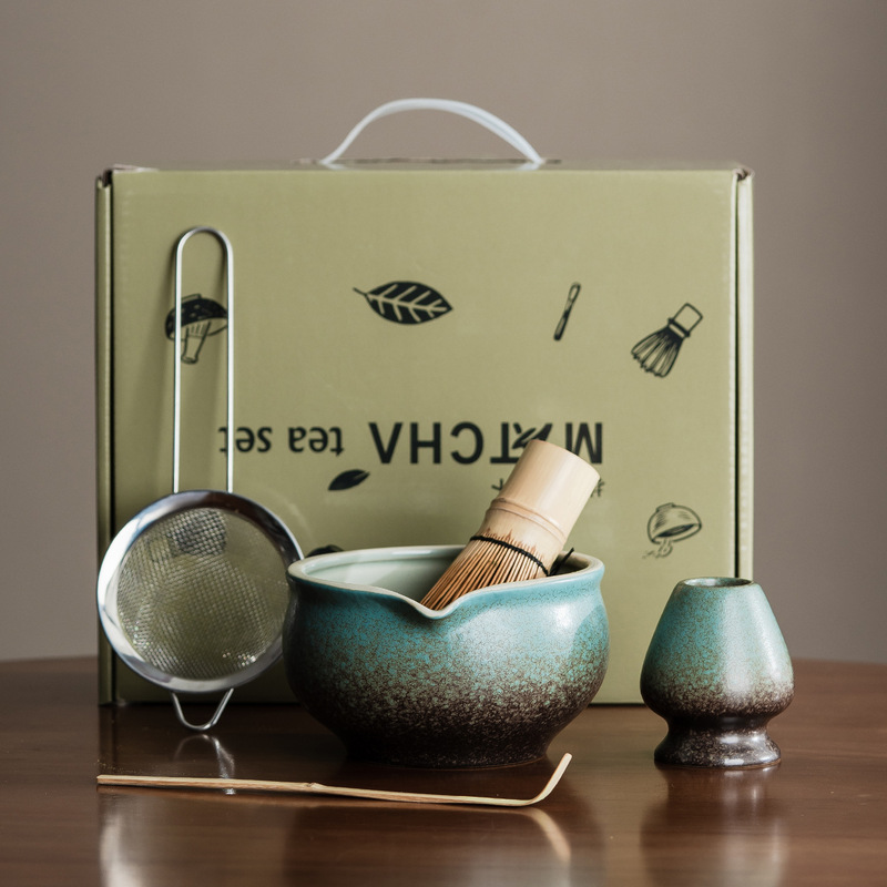 Matcha Bowl, Japanese-Style Simple Matcha Preparation Tool, Imitation Song Dynasty Tea Bowl, Ceramic Tea Bowl, Bamboo Stirrer, Matcha Brush