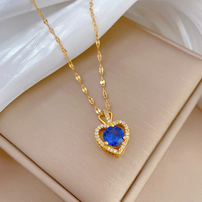 Exquisite Micro Diamond Necklace For Women Elegant Collarbone Chain_voghion.com