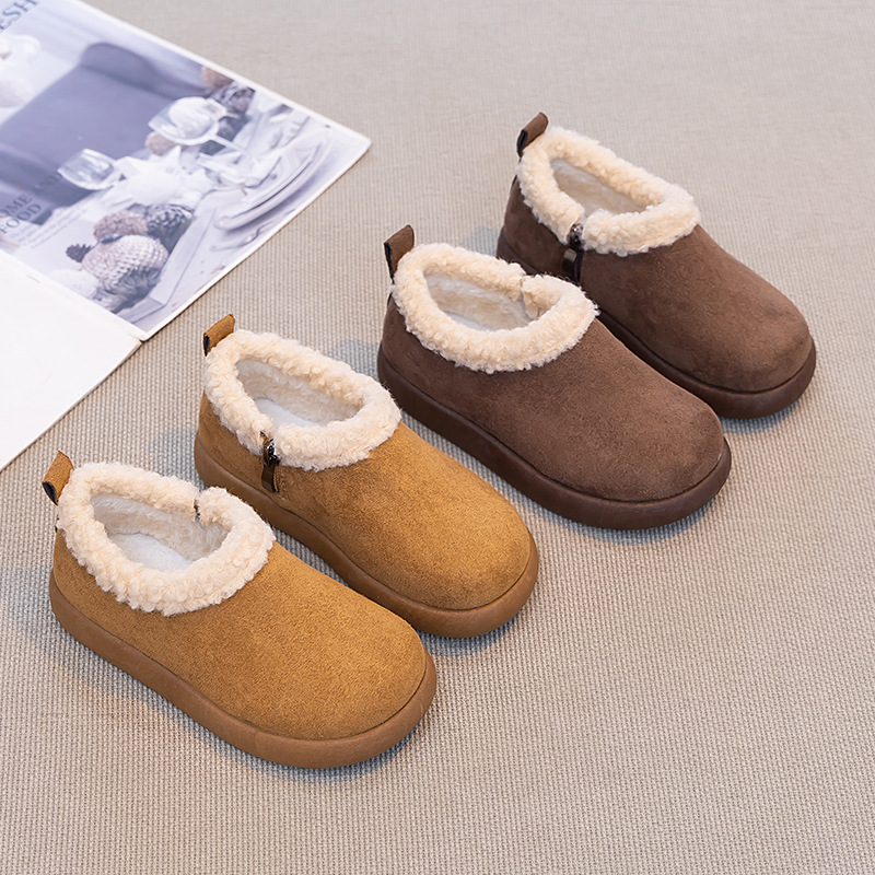 Children's Cotton Slippers 2025 Winter New Style Girls' Home Indoor Non-Slip Warm Bag Heel Cotton Shoes Thick-Soled Snow Boots