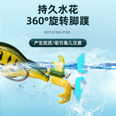 工廠批發仿真路亞軟餌9cm13.5g水面拖拉機黑魚餌旋轉雙腿改裝雷蛙