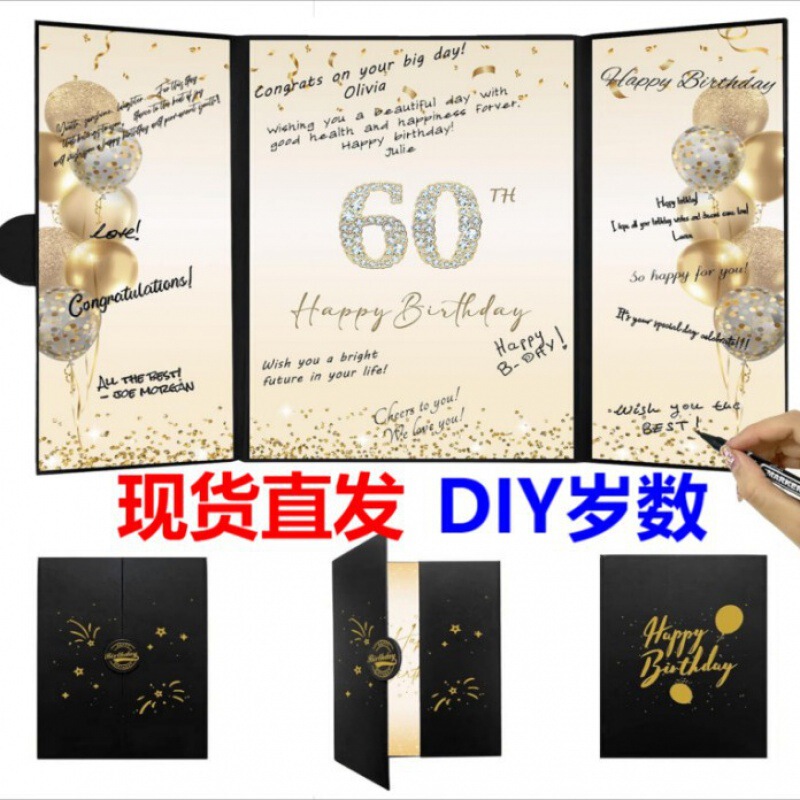 Birthday Party Message Book DIY Signature Card Board Memorial Book Best Creative Birthday Gift for Friends
