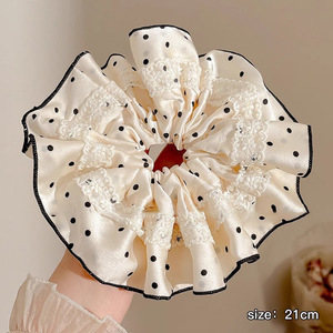 Dulce de alto nivel, anillo de cabello de intestino grueso, cordón de cabello de cola de caballo baja coreana, cordón de cabello grande, delicado, adornamiento de cabello de princesa de alto valor